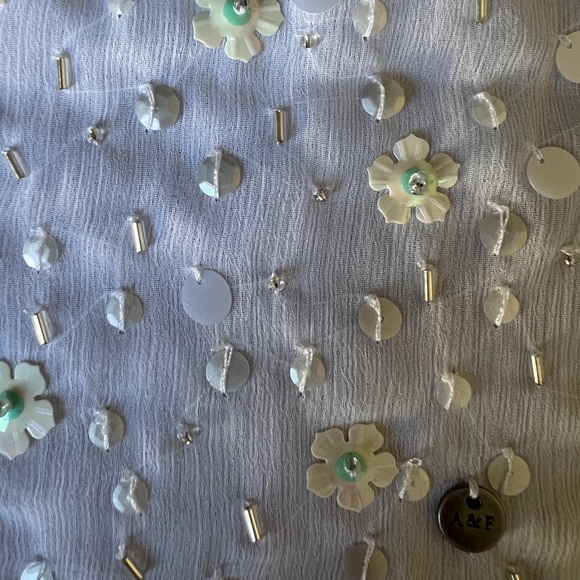 Vintage Abercrombie & Fitch Floral Sequin Sheer Racerback Tank Top - Picture 5 of 5